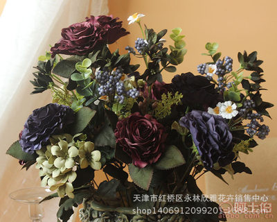 【天津欣雅花藝仿真花玫瑰實(shí)拍新品廠家批發(fā)一件代發(fā)貨歐式玫瑰花】天津市紅橋區(qū)永林欣雅花卉銷售中心 - 產(chǎn)品庫(kù)